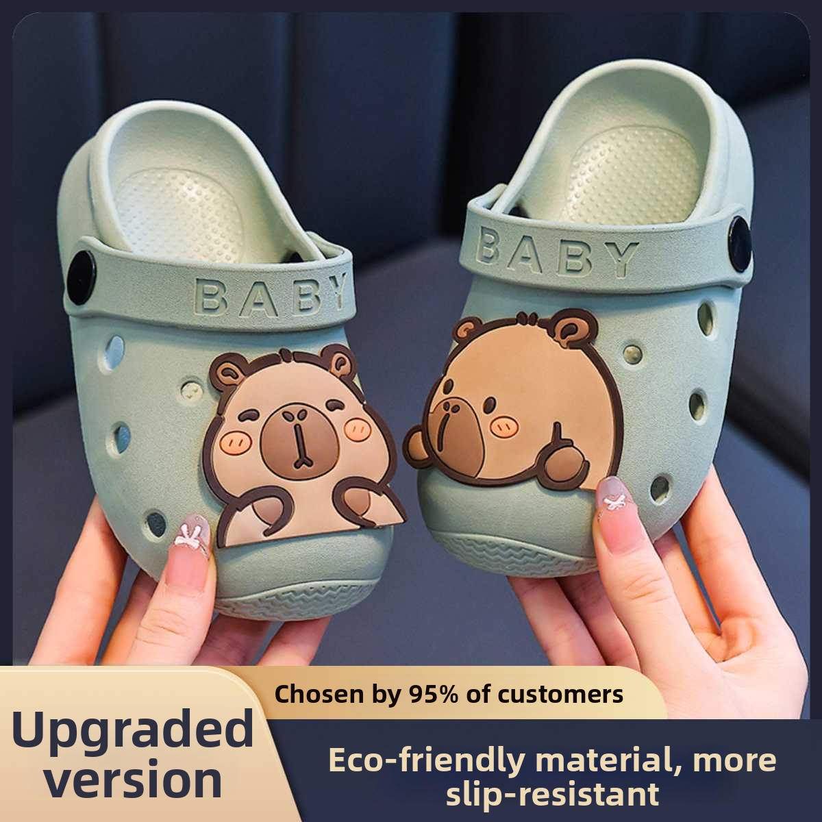 Children's Reversible Clogs Non-Slip Soft Soled Sandals Cartoon Theme Boys And Girls New Style Athletic Shoes_voghion.com