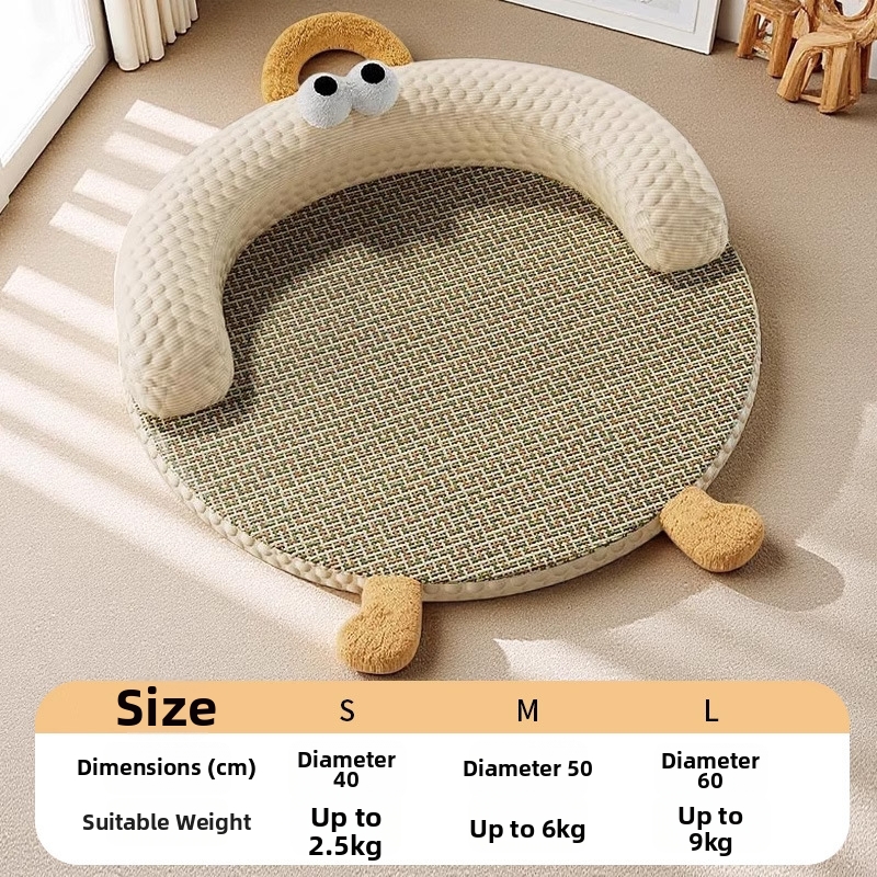 Extra Large Cat Bed Cooling Mat Removable Washable Ice Bean Rattan Mat For Summer Use As Sofa Pet Sleeping Bed For Cats And Dogs_voghion.com