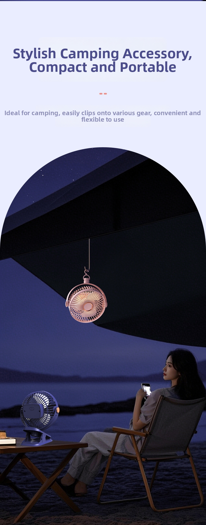 Ventilatore usb con clip portatile e luce ricaricabile studenti_voghion.com
