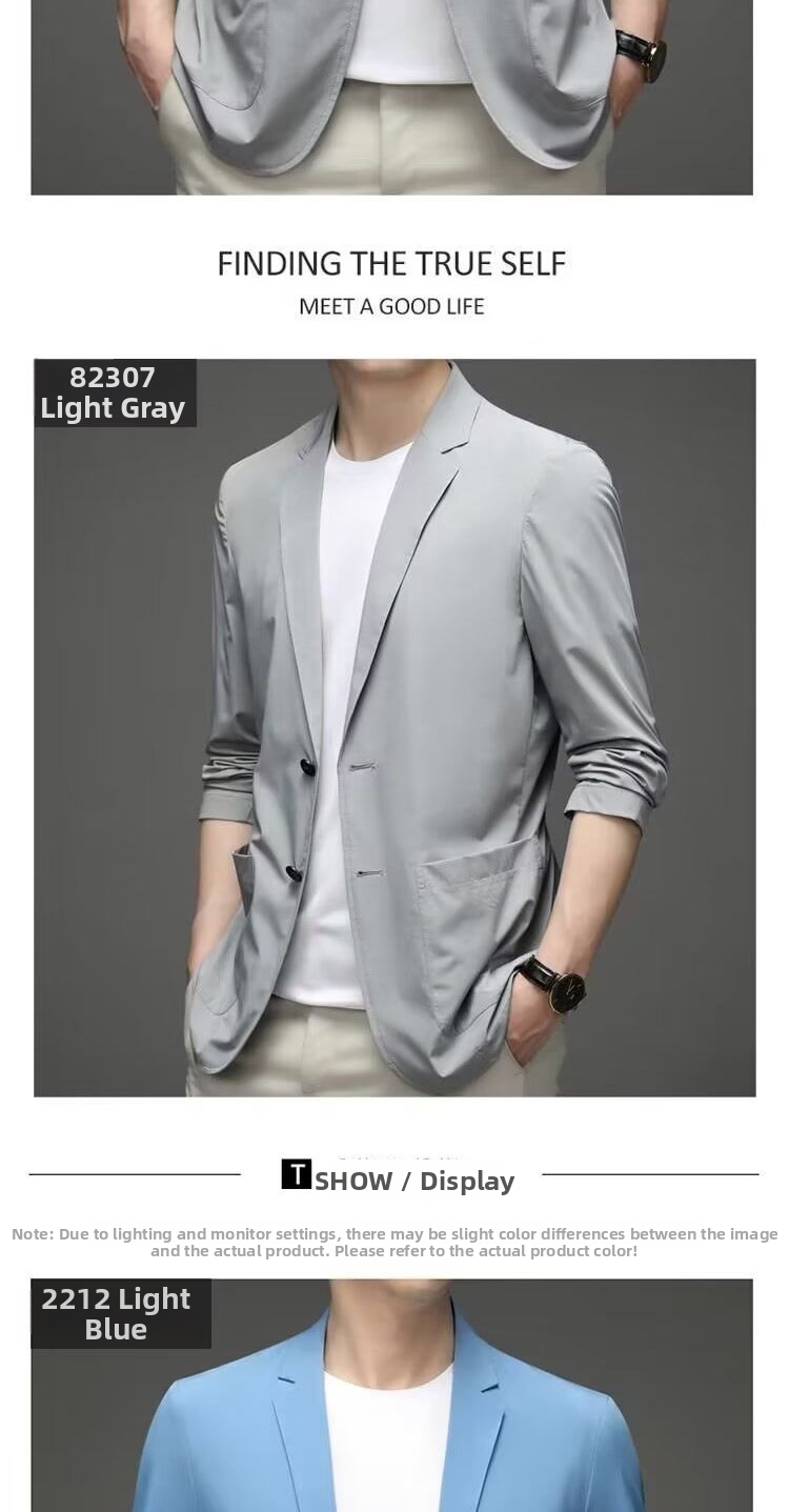 Blazer décontracté léger pour homme pour printemps été bureau_voghion.com