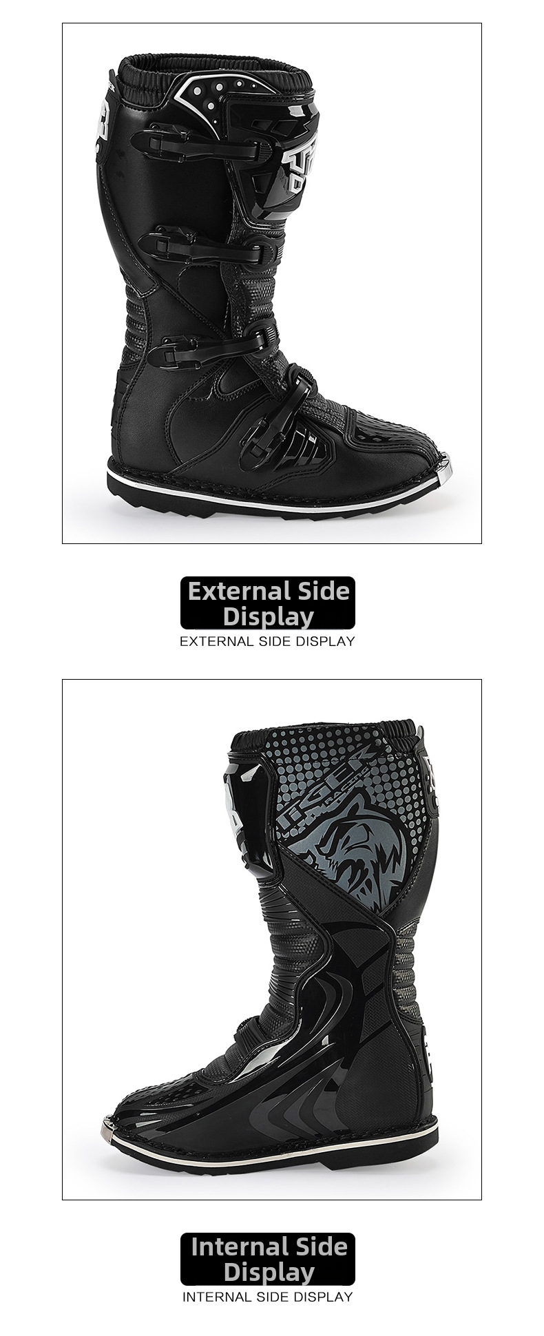 Motorcycle Riding Boots Men's All Season Protective Forest Trail Rally Racing Shoes_voghion.com