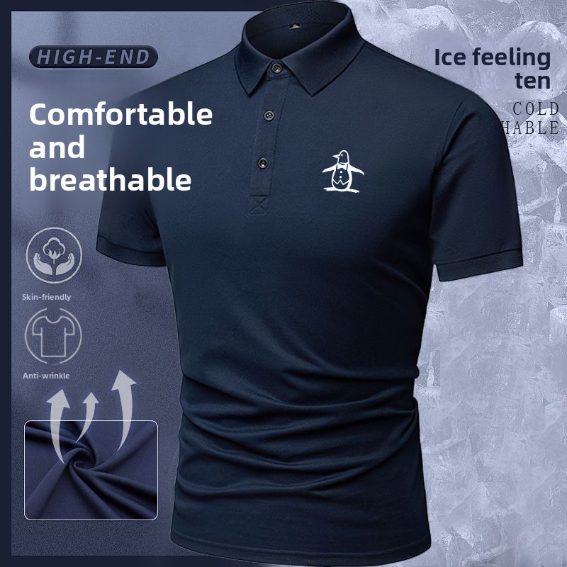 Summer Hot-selling New Men's Solid Color Lapel T-shirt Couple Casual Breathable Polo Shirt_viptrois.com