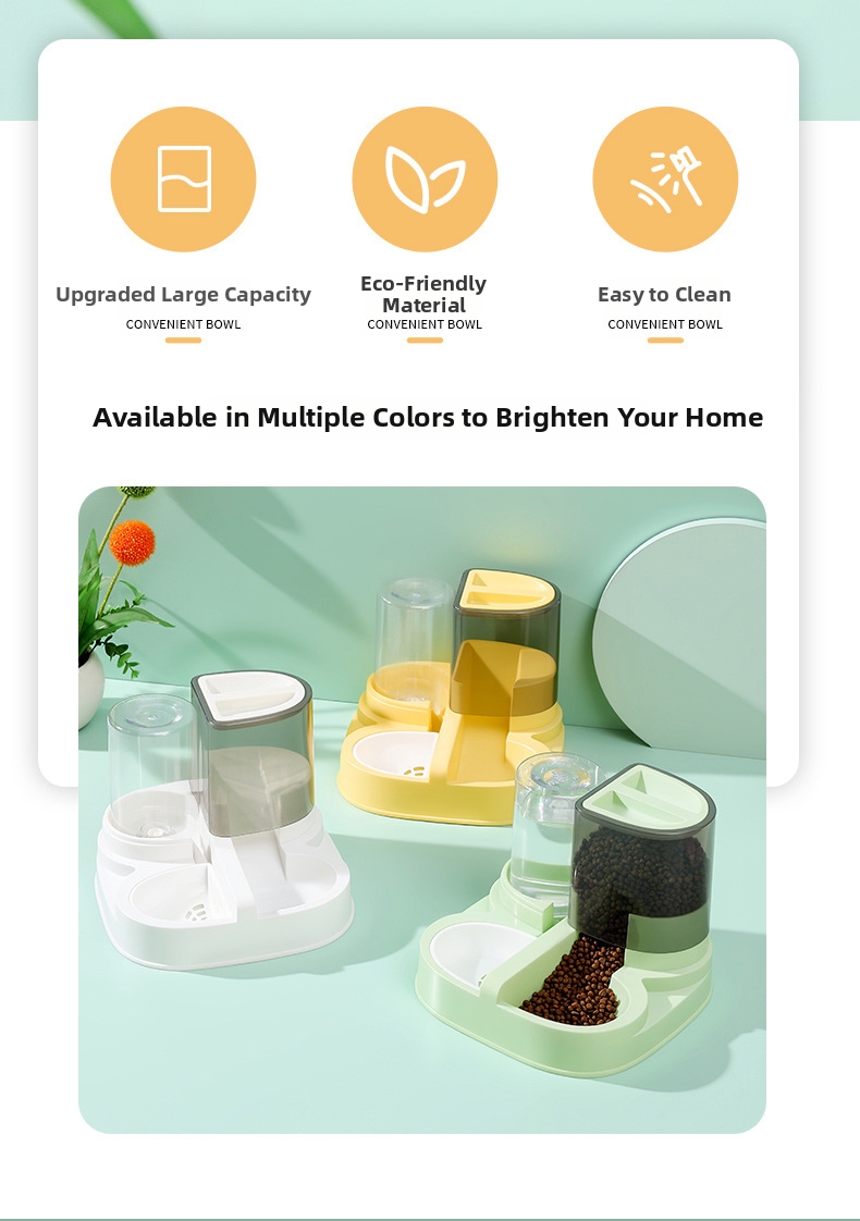 Automatic Pet Feeder And Waterer Combo For Dogs And Cats_voghion.com