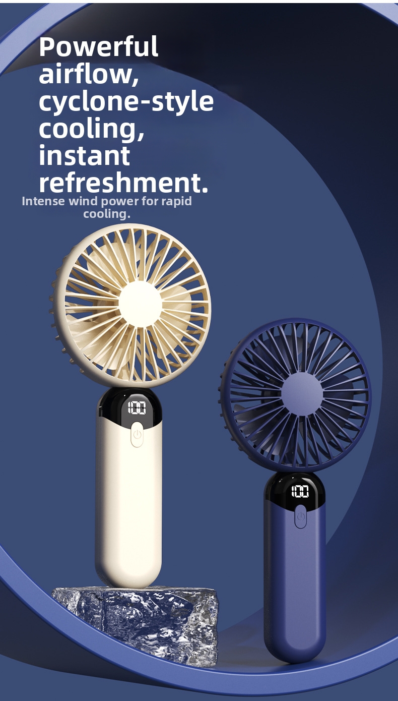 Handheld Portable Fan With Digital Display And Silent Operation_voghion.com