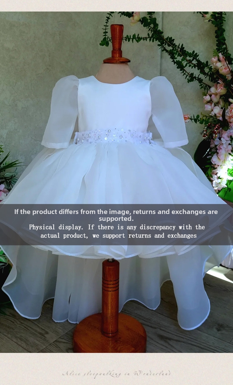 Witte prinsessenjurk voor meisjes met tule rok en strik_voghion.com