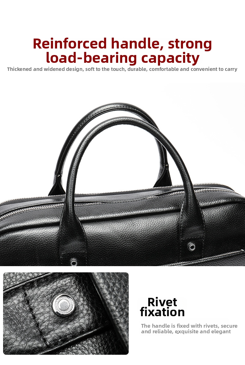 Leather Briefcase For Men Genuine Top Grain Cowhide Handbag_voghion.com