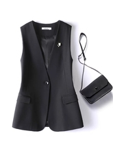 v领马甲女西装背心2025春装无袖坎肩百搭叠穿小马夹外套通勤风