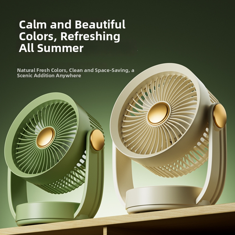 Ventilatore portatile ricaricabile tramite USB, piccolo ventilatore da tavolo con luce, ideale per ufficio e dormitorio, montabile a parete._voghion.com
