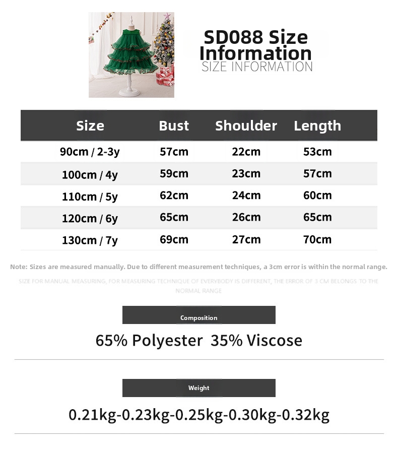 Weihnachtskleid Für Mädchen Glitzer Tüll Prinzessinnenkleid Dunkelgrün_voghion.com