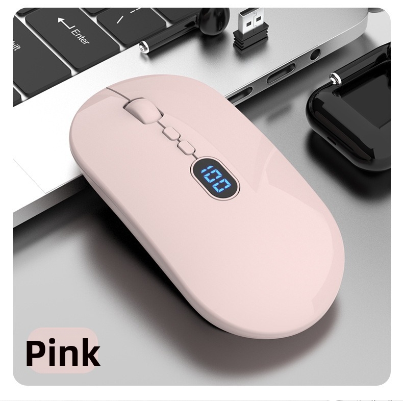 Kabellose Maus mit Bluetooth-Ladefunktion, geräuscharmem Betrieb und Akkuanzeige. Geeignet für Büro und Geschäftsgebrauch. USB-Computer._voghion.com