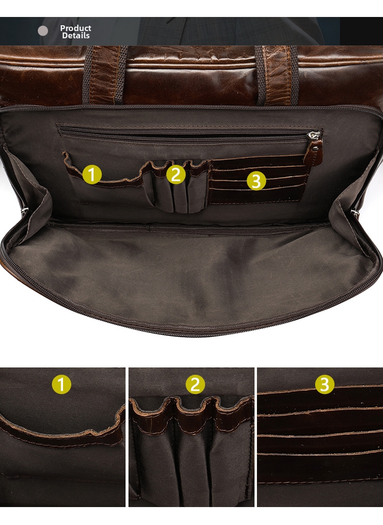 Men's Leather Briefcase Genuine Cowhide Business Bag For Men_voghion.com