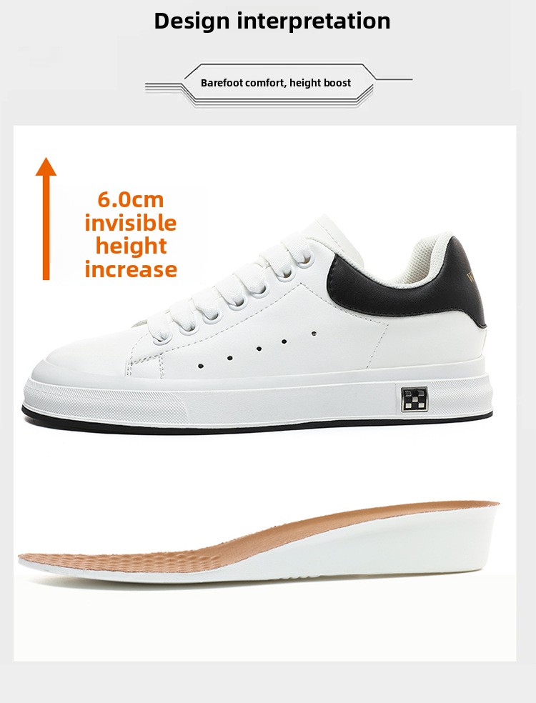 Men Classic White Black Heel Platform Sneakers Casual Leather Skate Board Shoes Unise_vogvips.com