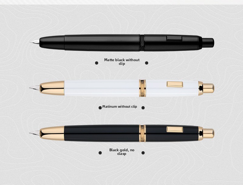 MAJOHN A1 Bunte Presse Metall Füllfederhalter einziehbar mit Gold/Schwarz Clip Büro Schulbedarf PK JINHAO 10 20 A2 A3 – Detail 6