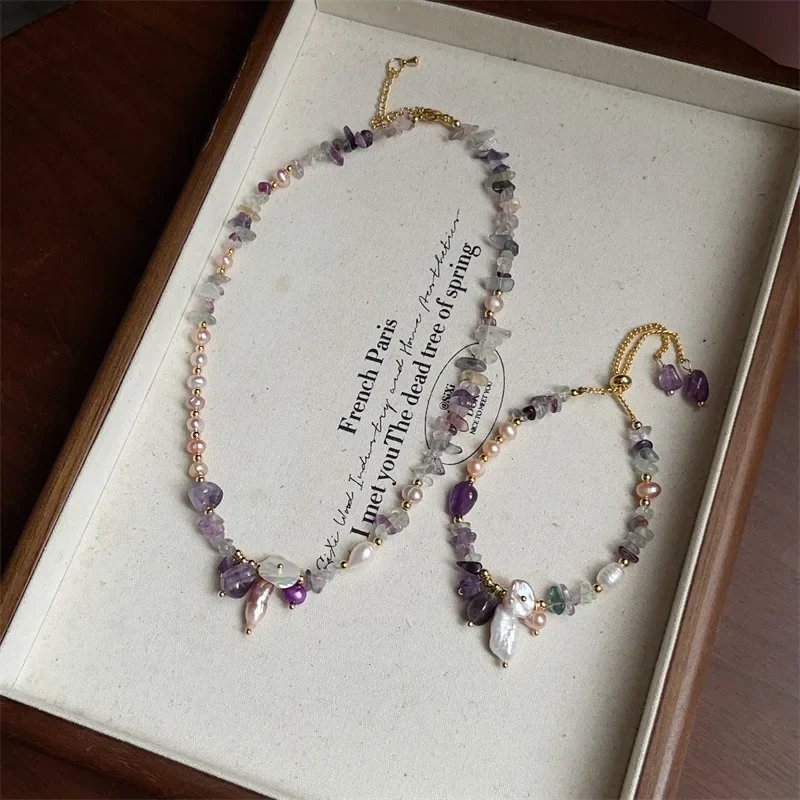 Organic bracelet from pearl, necklace, jewelry, high-quality style