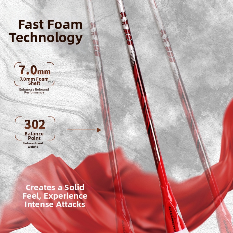 5U Ultralight Badminton Racquet Solid Foamed Offensive Style Carbon Fiber Single Competition Racquet_voghion.com