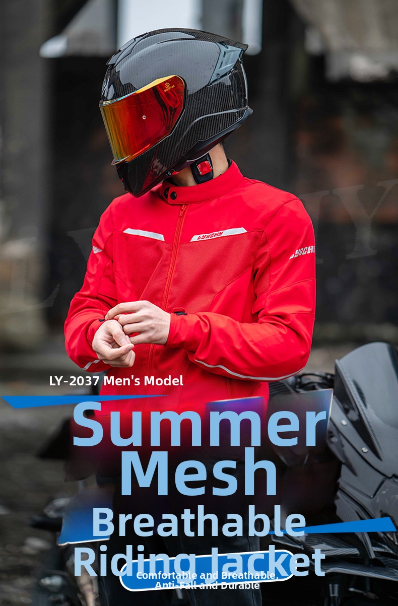 Men's Mesh Breathable Motorcycle Riding Jacket Spring/Summer Anti-Fall Rally Suit All-Season Gear For Riding Apparel_voghion.com
