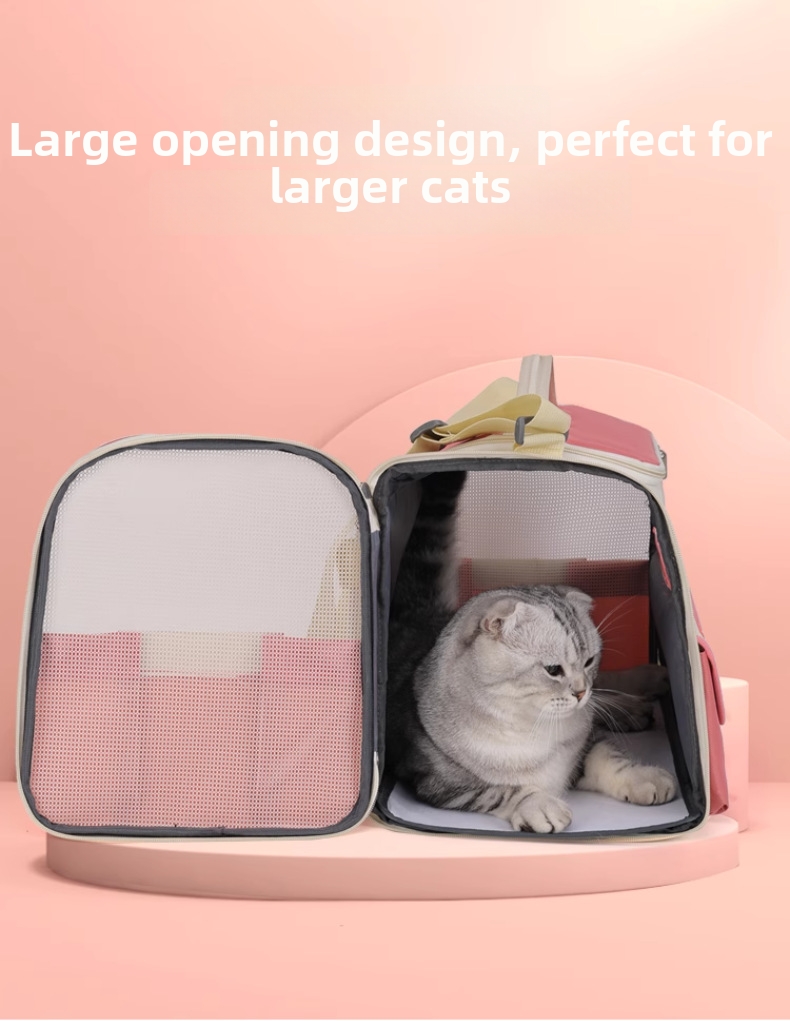 Stylish Pet Carrier Bag Large Capacity Shoulder Accessory For Cats_voghion.com