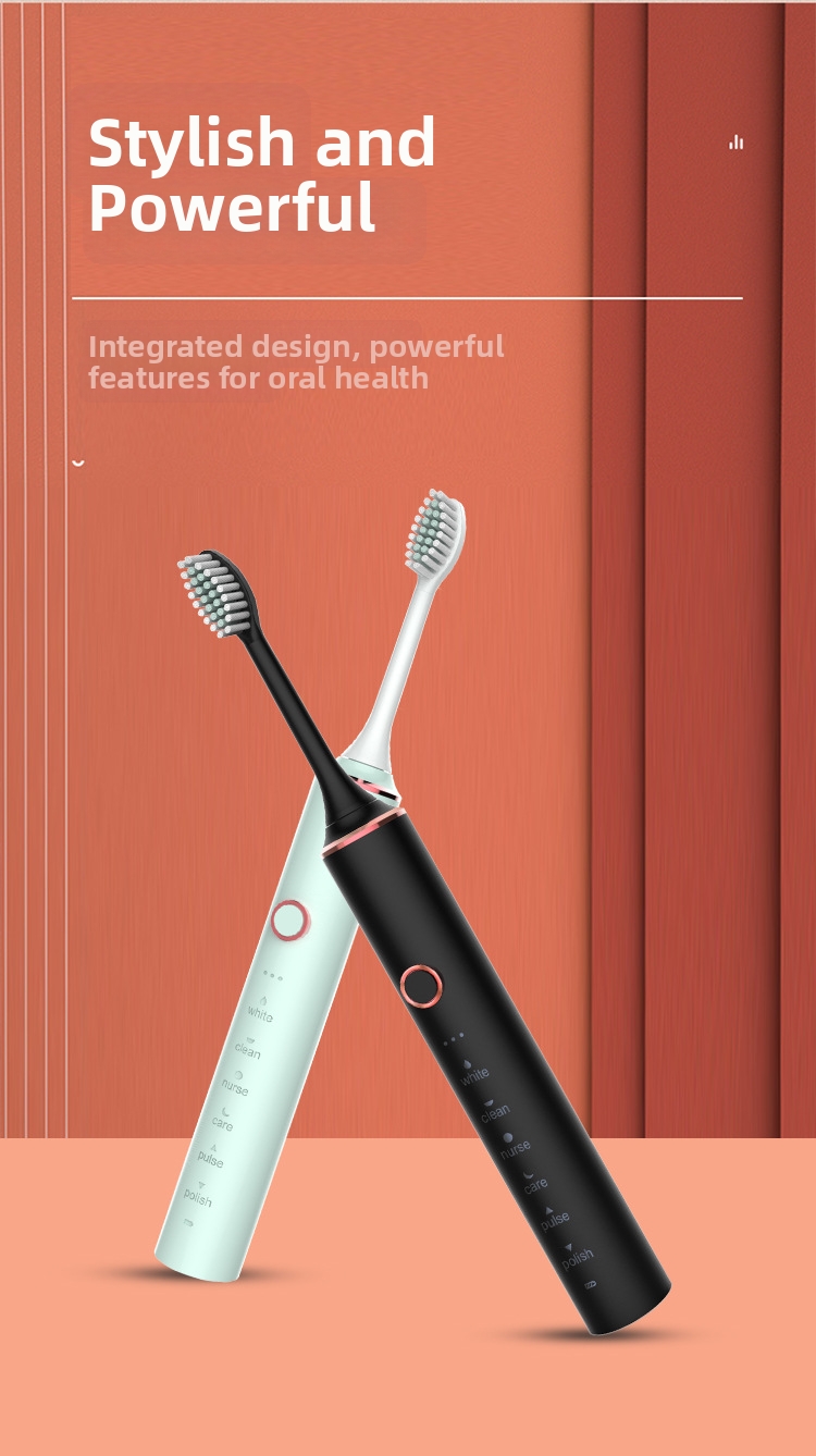 Electric Toothbrush Sonic Rechargeable With Soft Bristles Set_voghion.com