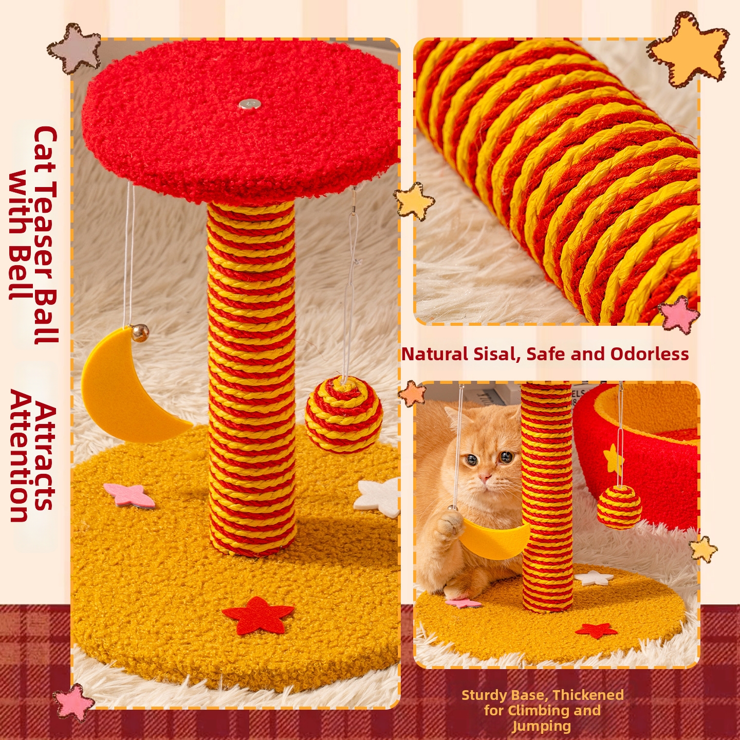 Starry Sky Mars Cat Climbing Frame Vertical Debris Free Wear Resistant Jumping Platform Cat Scratching Board Post Claw Sharpener Toy_voghion.com