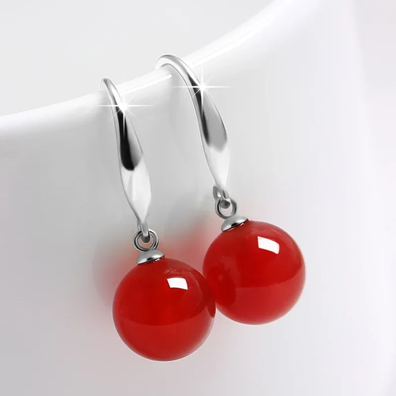 Organic onyx agate amber retro earrings, internet celebrity