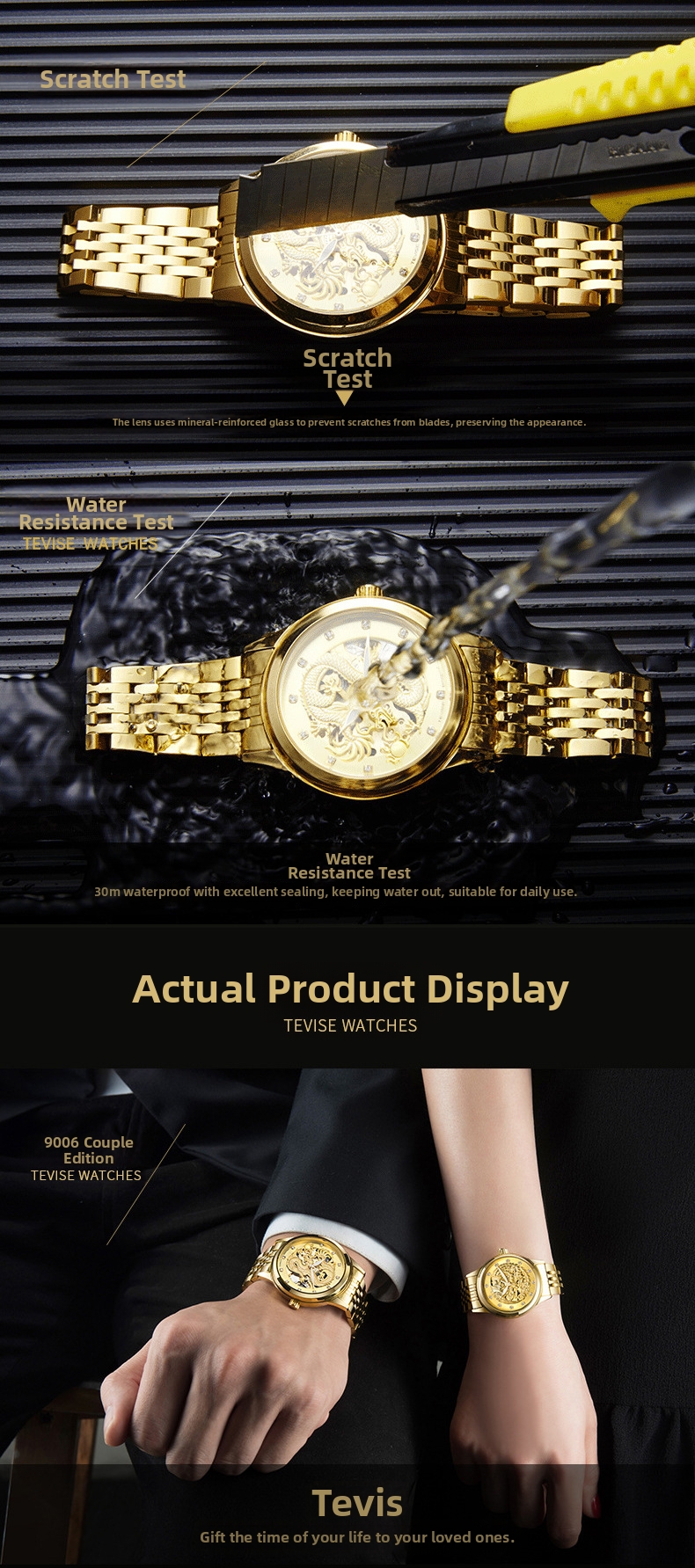 Automatic Mechanical Watch Dragon Phoenix Couple Waterproof_voghion.com