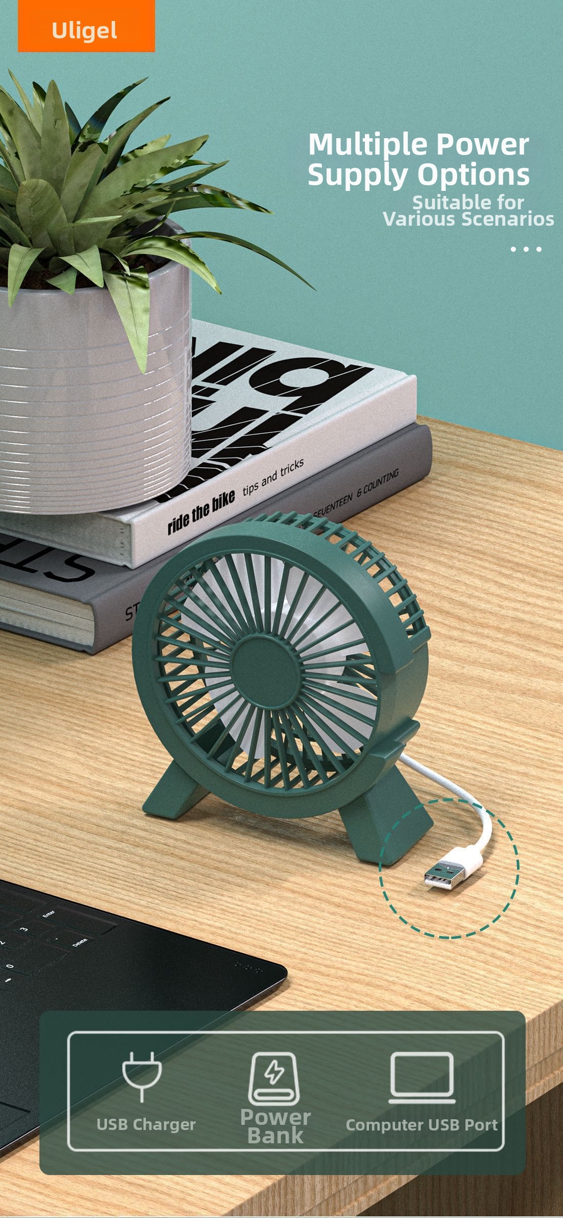 Kleiner Cartoon Usb Tischventilator Leise Für Studenten_voghion.com