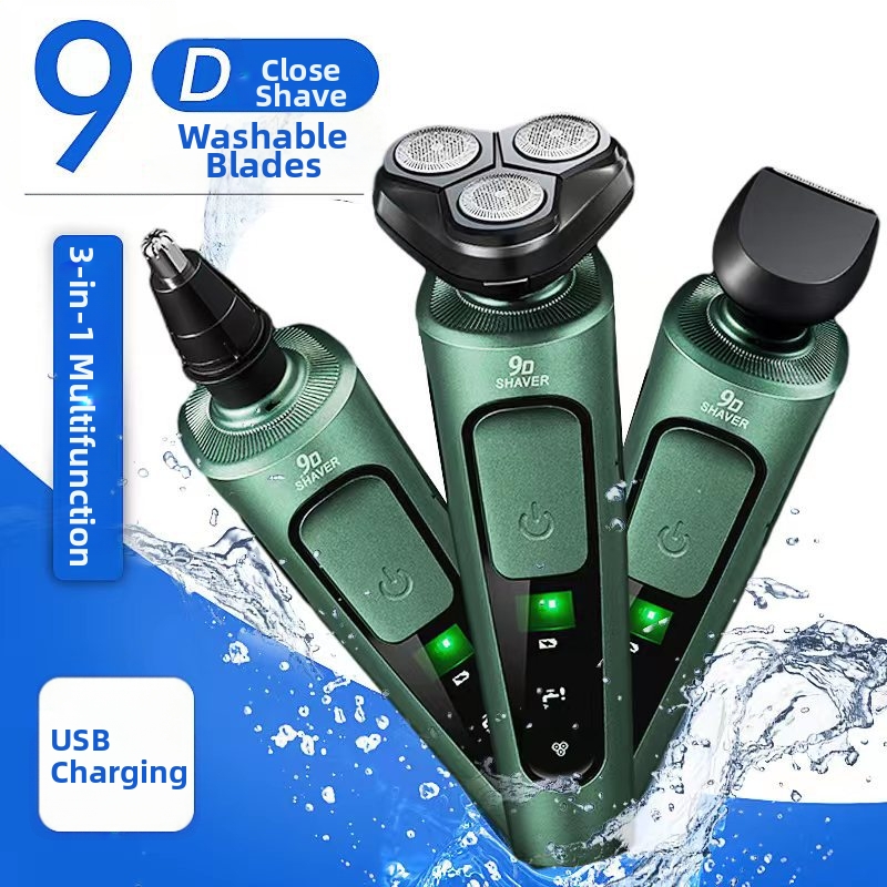 Neuer 9D Elektrorasierer: Leistungsstark, wiederaufladbar, multifunktional, wasserabwaschbar – für die persönliche Pflege_voghion.com