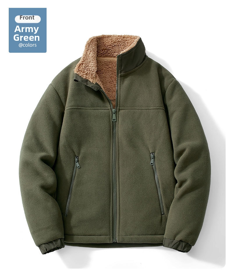 Giacca in pile da uomo con collo a lupetto – cappotto invernale_voghion.com