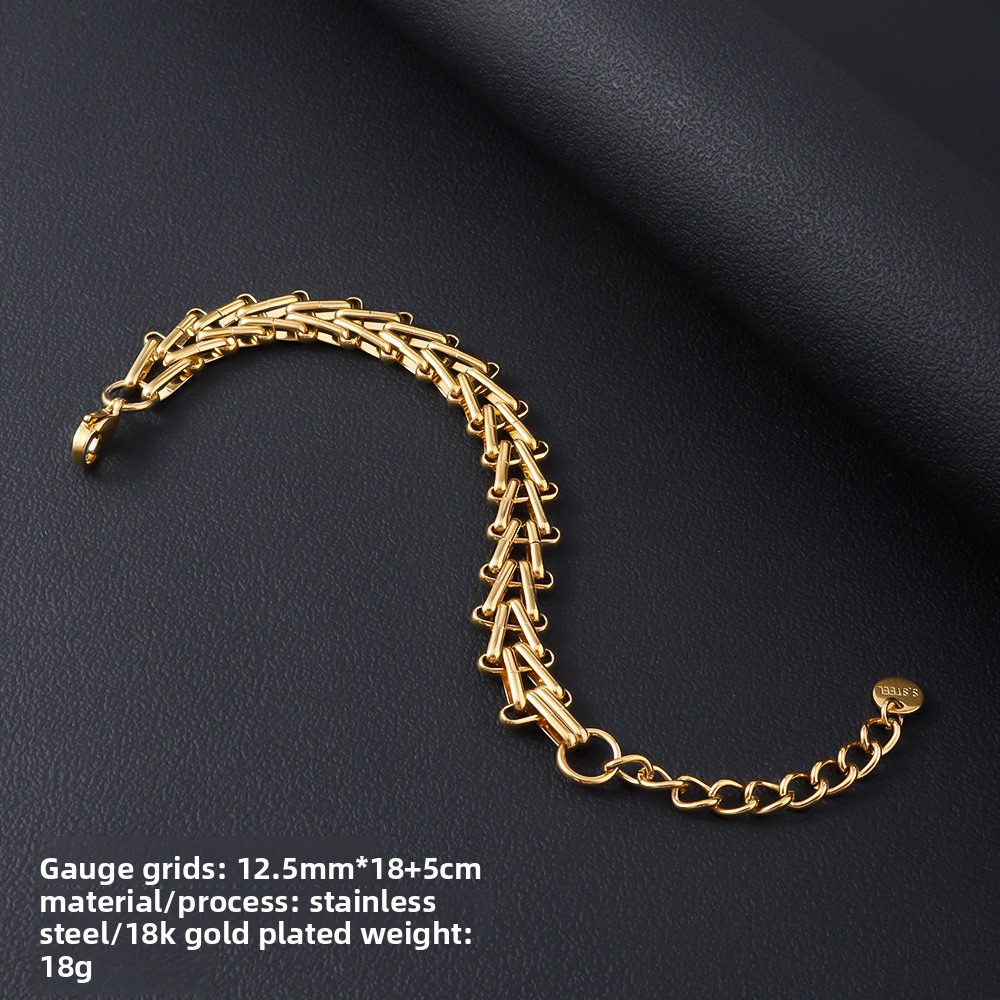 Bracciale In Acciaio Inossidabile Placcato Oro 18k Da Donna_voghion.com