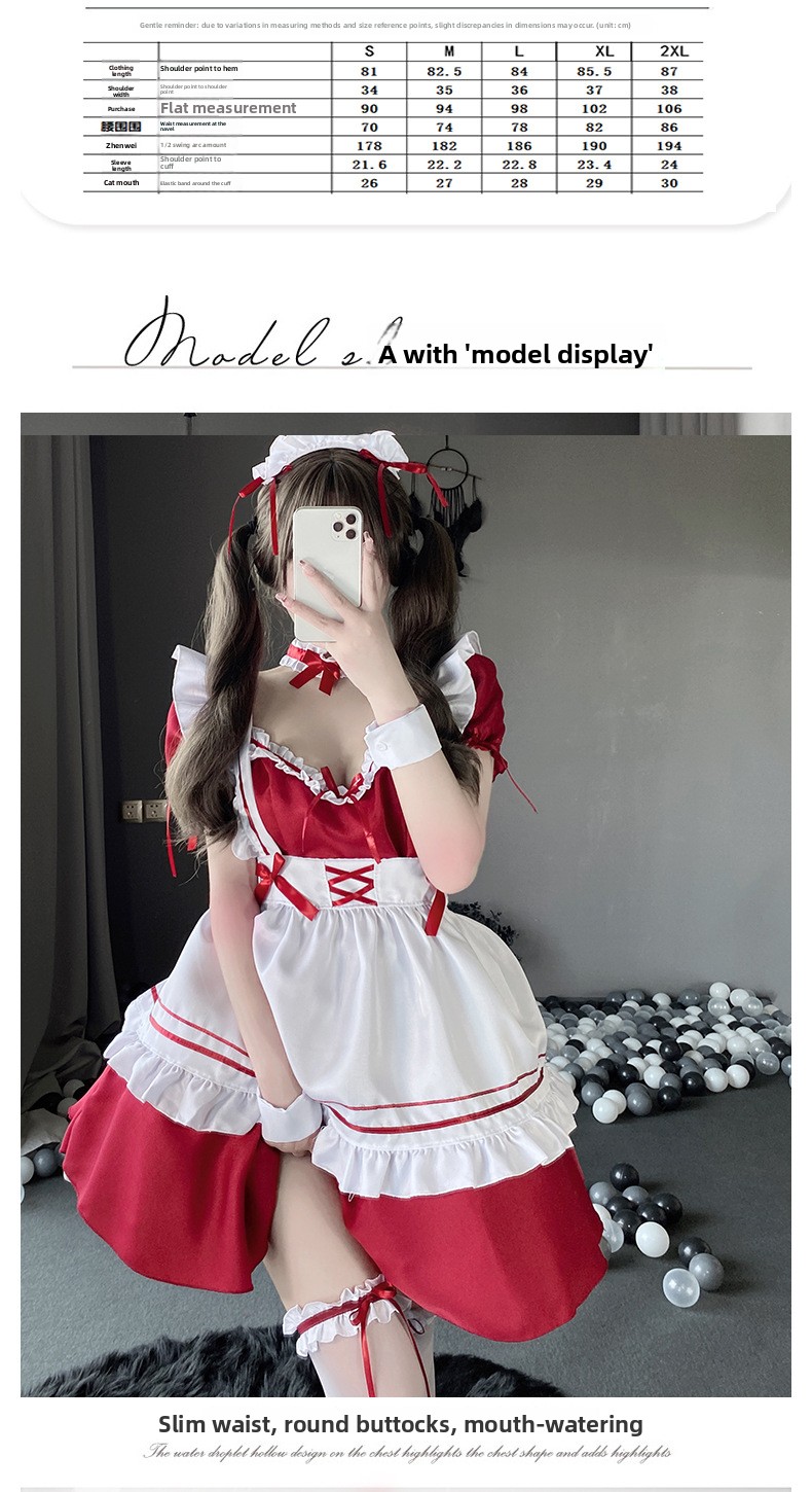 Halloween Cosplay Japanese Maid Outfit Cos Uniform Soft Girl Dress Cute Lolita Maid Lolita Apron Home Uniform_ecoleips.com