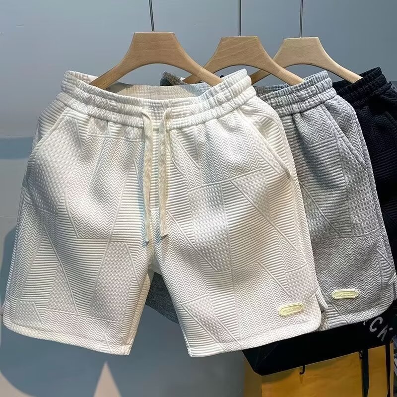 Men's Trendy Brand Split Hem Capri Pants Mid Length Casual Shorts Style Summer Wear_viptrois.com