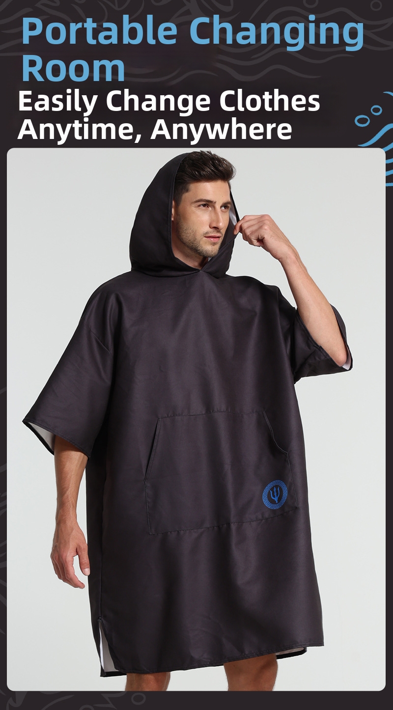 Quick Drying Change Robe Swimming Towel For Surfing And Beach_voghion.com