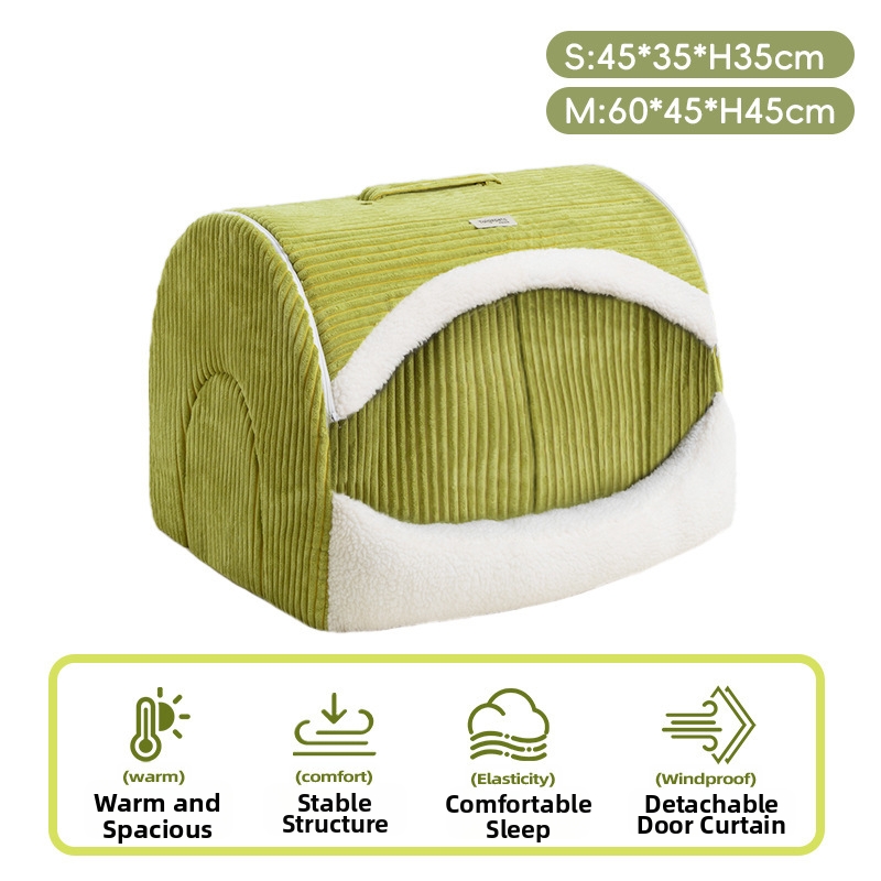 Warm Dog Kennel In Winter Removable Washable Enclosed Design For Medium To Large Breeds Shiba Inu All Seasons Pet House_voghion.com