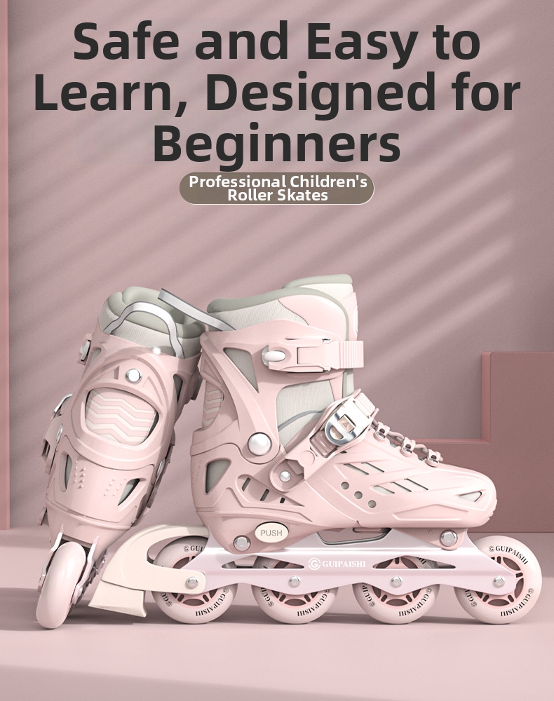 Verstellbare Rollschuhe Für Anfänger Mädchen Von 3 Bis 12 Jahren_voghion.com