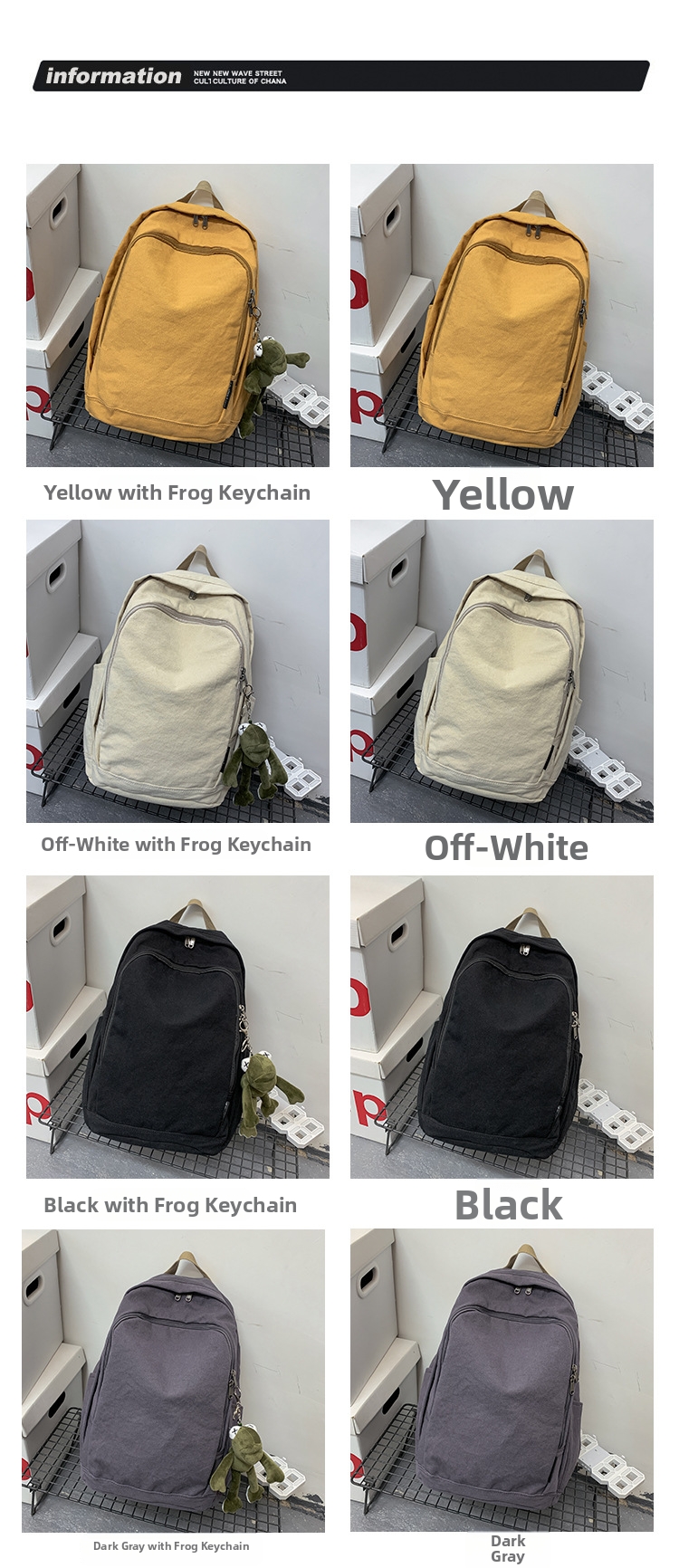 Washed Canvas Backpack For Women Large Capacity Casual Daypack_voghion.com