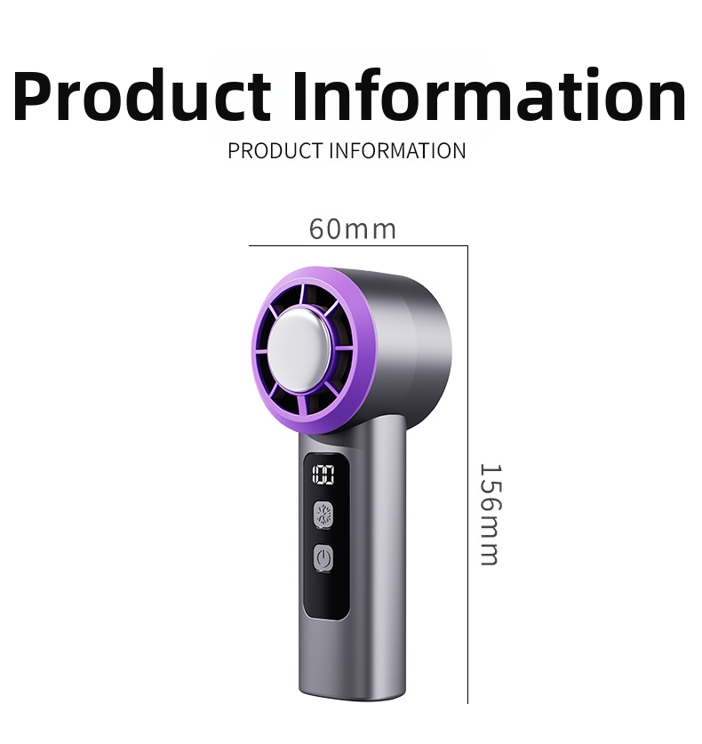 Handventilator Tragbar Usb Wiederaufladbar Mit Digitalanzeige_voghion.com
