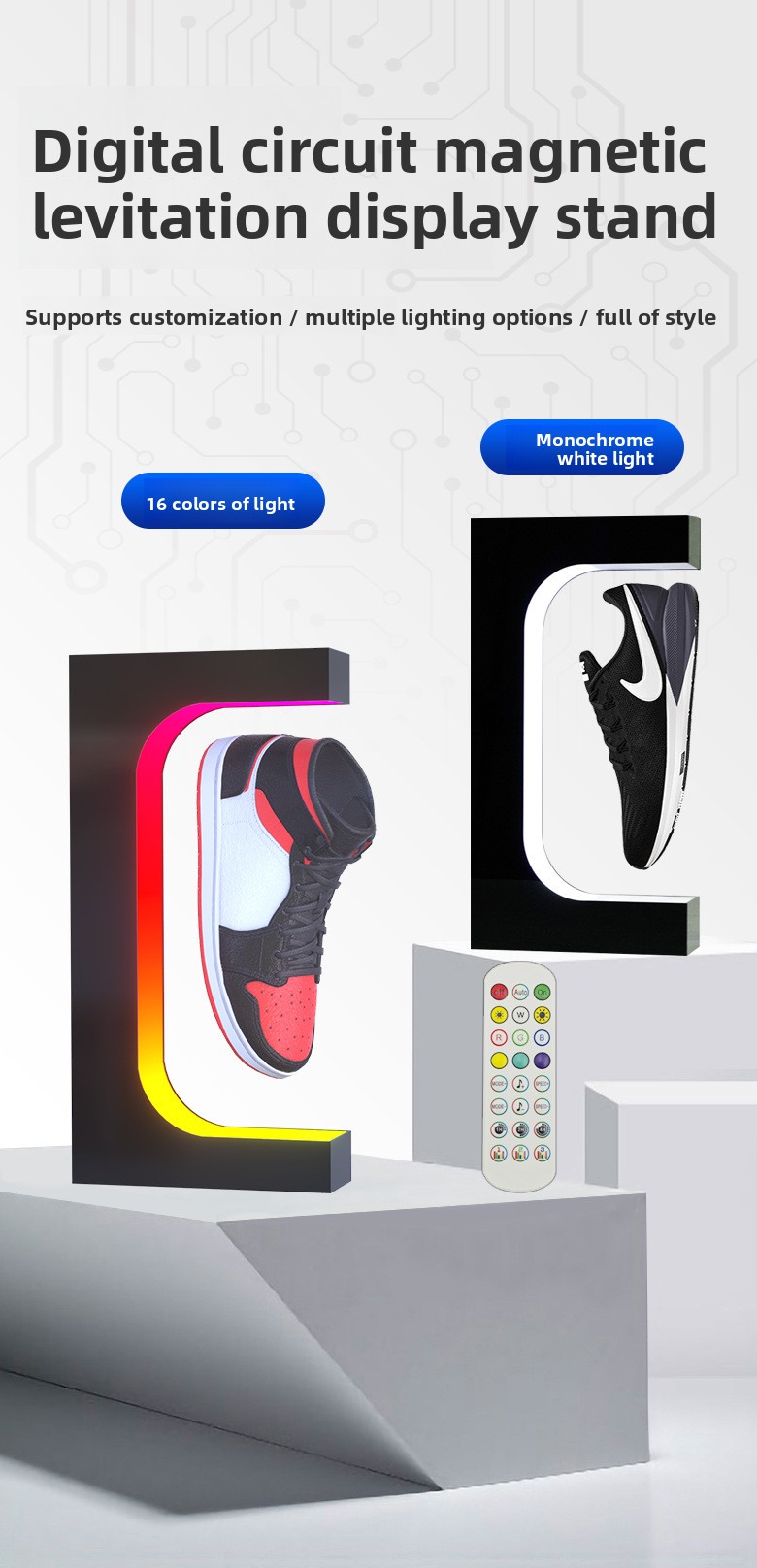 Maglev Rotating Led Shoe Display Stand For Store Exhibition_voghion.com