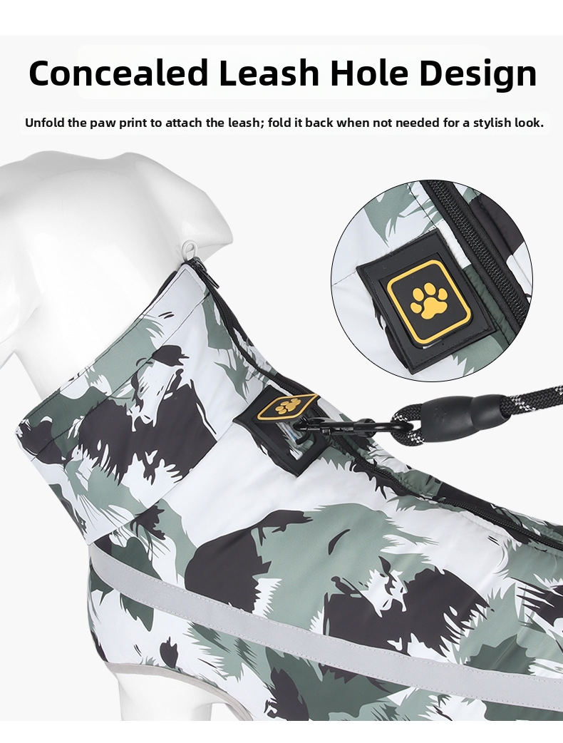 Winter Windproof Dog Jacket Reflective Padded Vest For Large Dogs_voghion.com