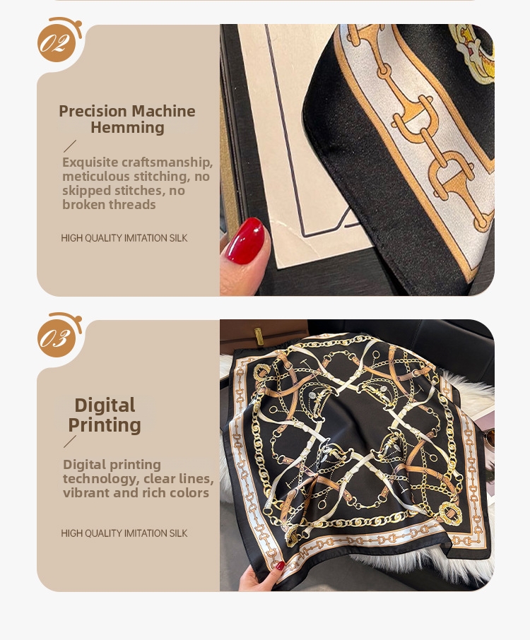 Foulard quadrato in seta donna retro accessorio per borsa collo_voghion.com