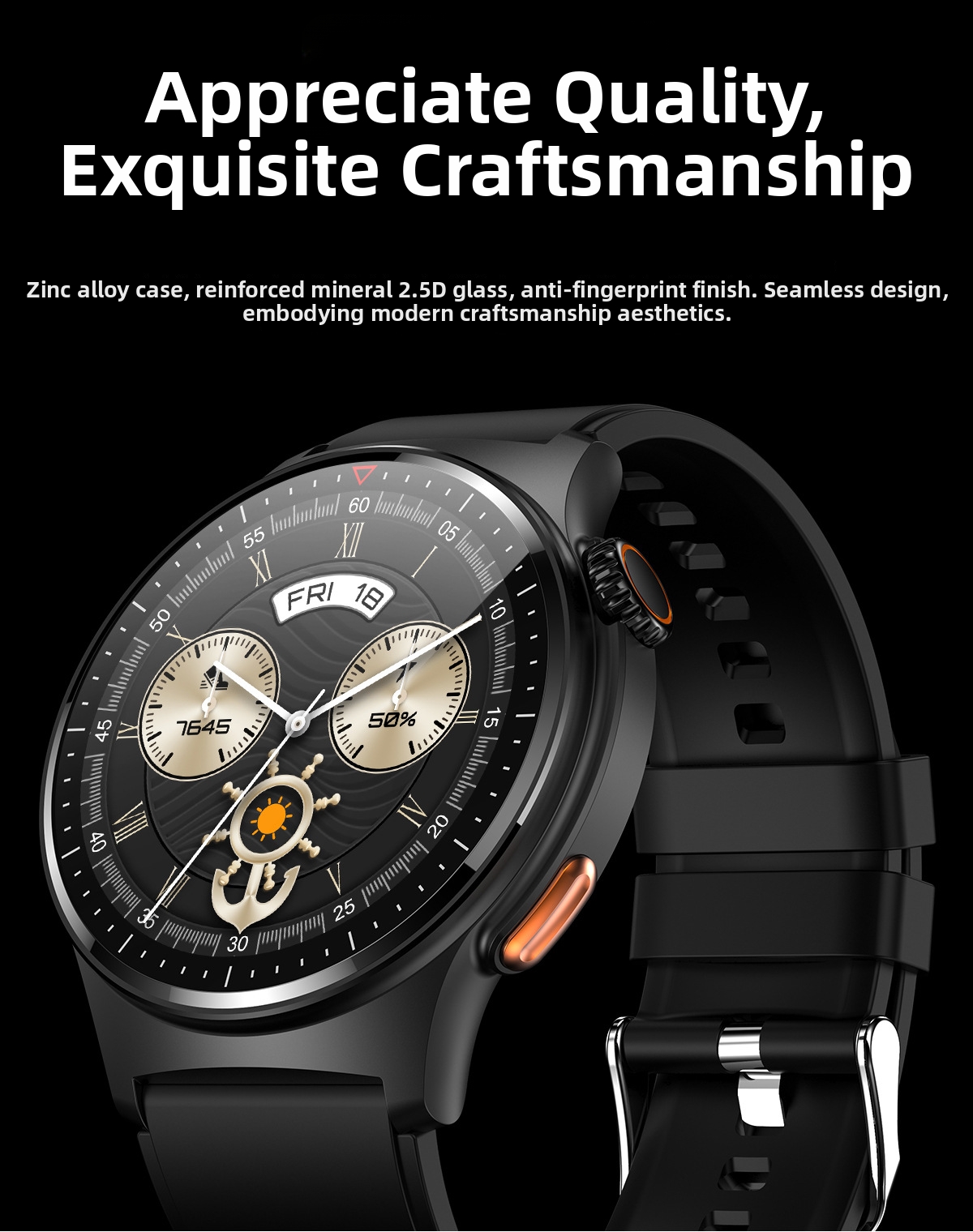 QW49 Wasserdichte Smartwatch mit 1,39"-Display, EKG, PPG, Bluetooth-Anruffunktion und Encoder-Funktion_voghion.com