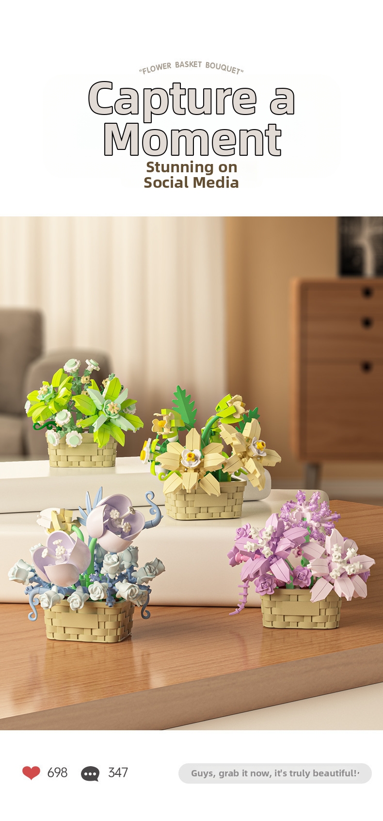 Blumenkorb Bausteine Set Mit Blumen Für Kreatives Bauen_voghion.com