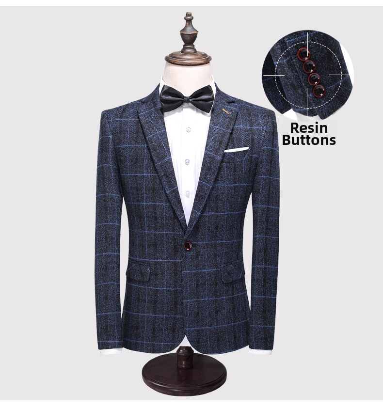 Abito uomo 3 pezzi slim fit a quadri elegante per matrimonio_voghion.com