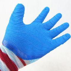 Factory-direct knitted crinkle labor protection gloves—non-slip, waterproof, latex-coated, built for durability in construction sites—wholesale available