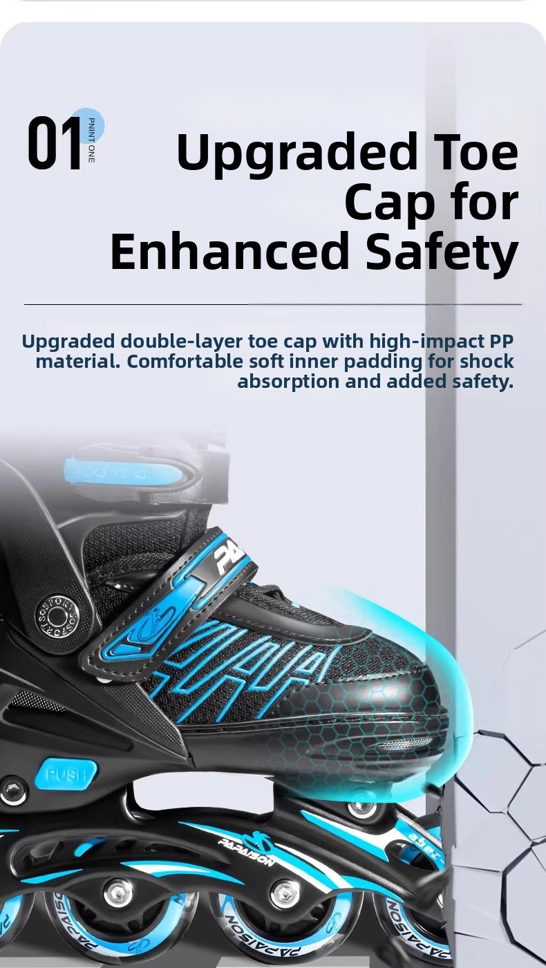 Rollers professionnels avec roues lumineuses et protections_voghion.com