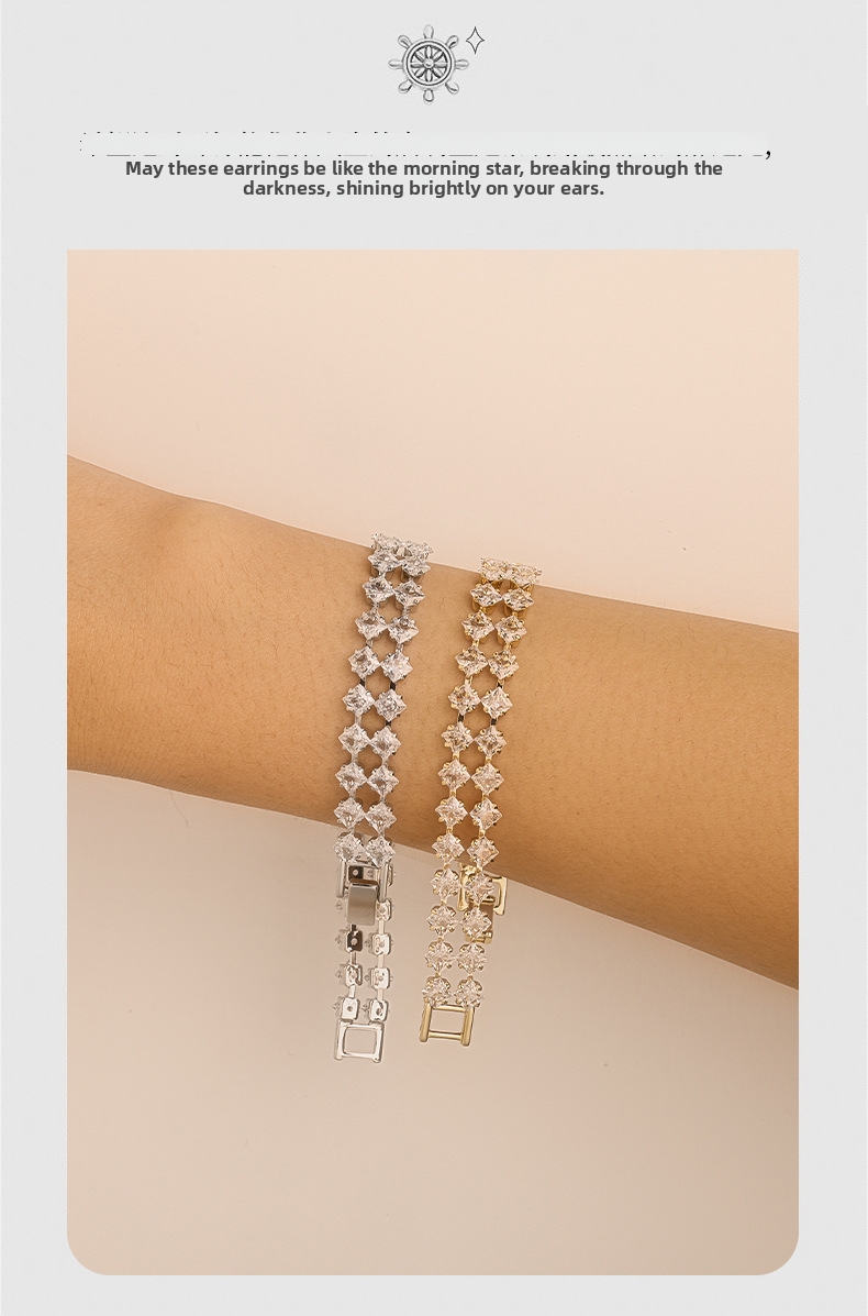 Luxury Full Diamond Bracelet Elegant Minimalist Chain Jewellery_voghion.com