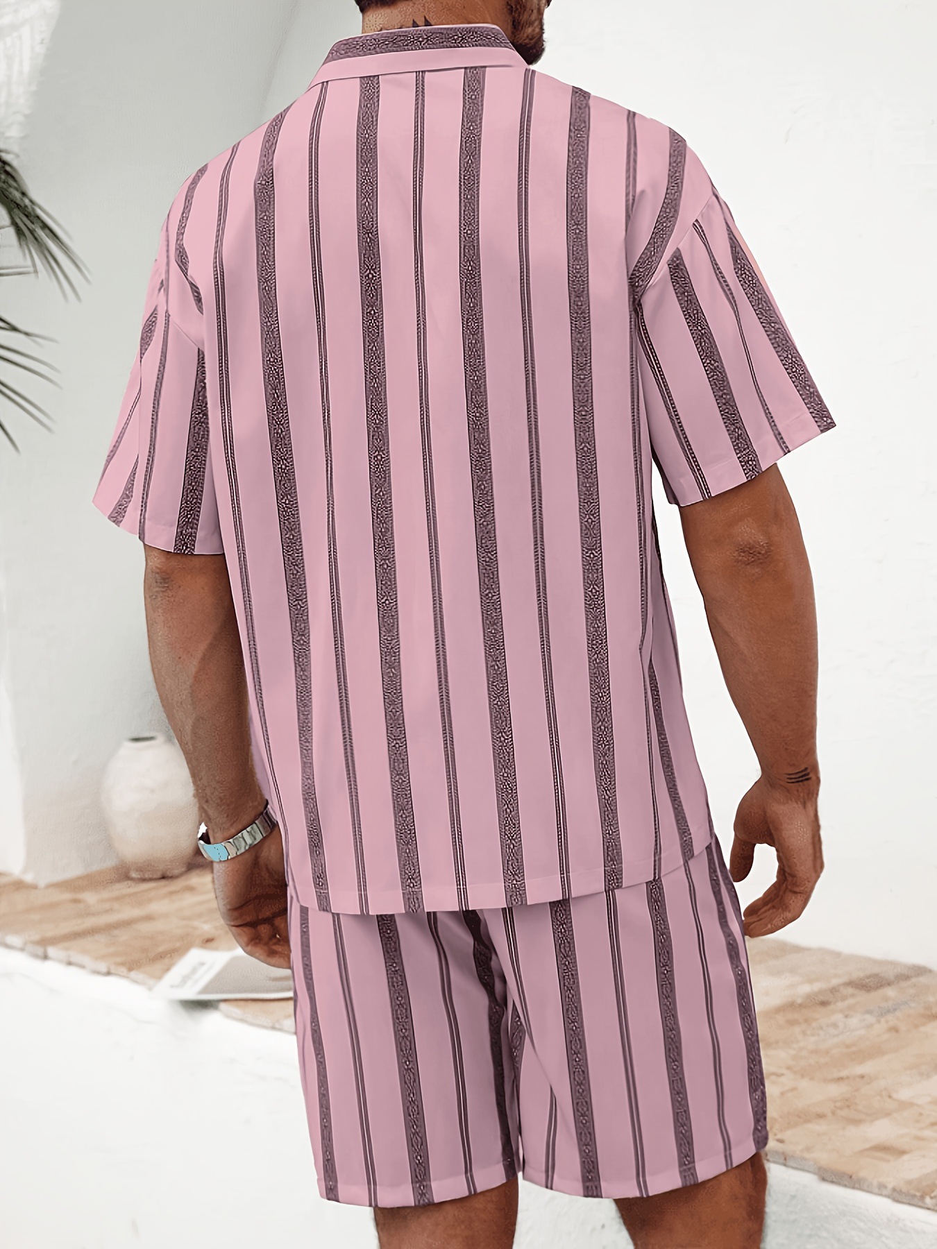 Men's 3D Printed Short Sleeved Shirt And Shorts Two Piece Set Simple And Stylish Casual Everyday European Size_viptrois.com