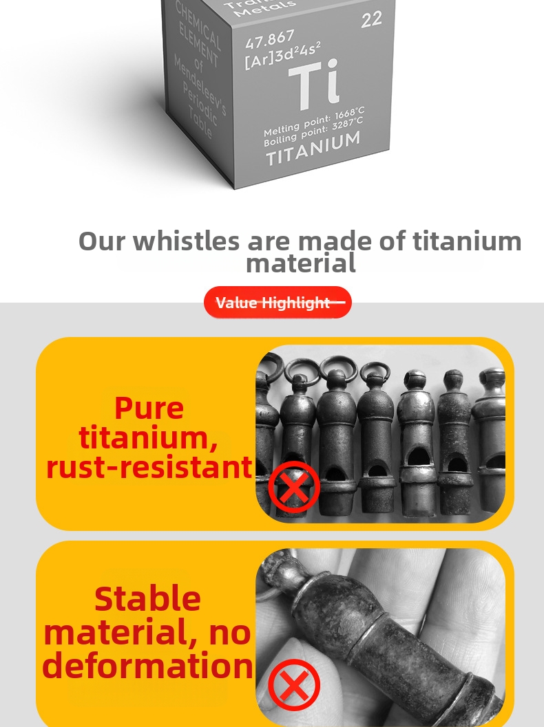 Överlevnadspipa i titan med tre rör för utomhusbruk_voghion.com