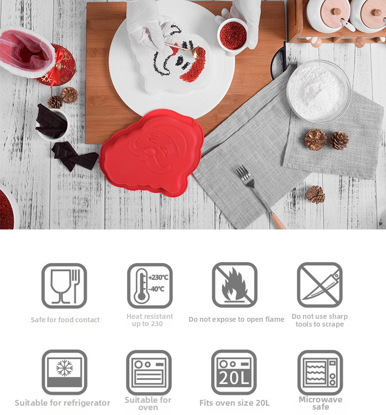 Weihnachtskuchenformen aus Silikon, Weihnachtsmann-Backform, FDA-konform, DIY-Küche, Esszimmer, Bar, Zuhause_voghion.com