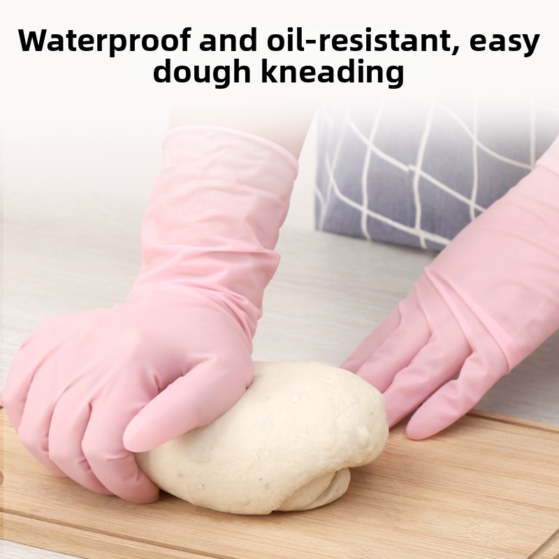 Thickened Protective Disposable Nitrile Gloves Pure Extended Acid Alkali Resistant Food Grade 12 Inch Kitchen Dining Bar_voghion.com