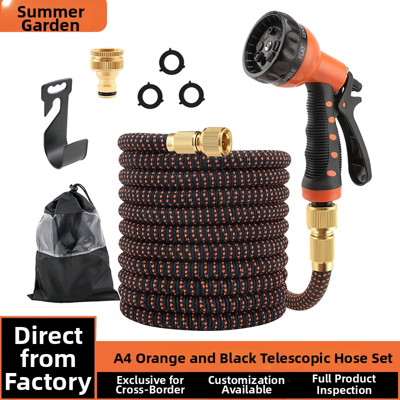 Teleskop-Wasserschlauch, Hochdruck-Zauberschlauch für Autowäsche und Gartenbewässerung, Gartensprenger, Haushalts- und Hofbewässerungspistole_voghion.com